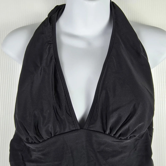 NWT Women's CUPSHE Backless Black One-Piece Halter Swimsuit Size XL Beachy - Picture 3 of 15